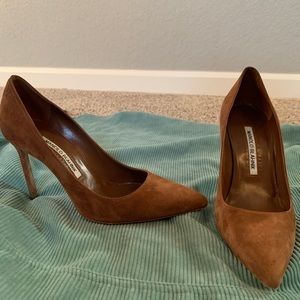 Brown suede MANOLO BLAHNIK